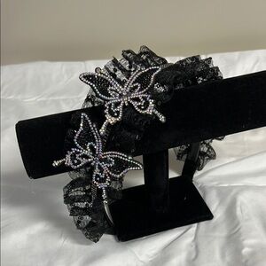 Elegant Black Lace Butterfly Headband